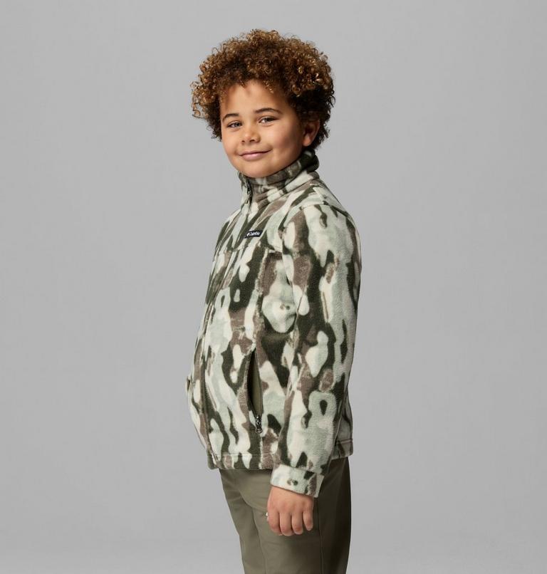 Boys' Zing III Fleece Jacket, Color: Stone Green Treebark, image 3