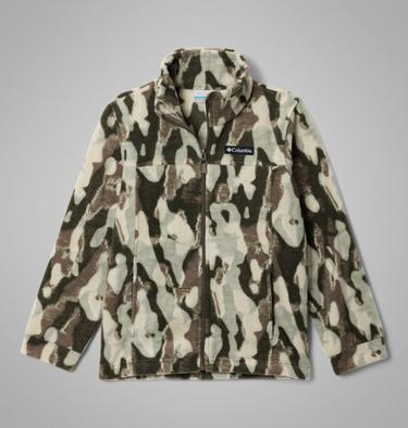 Boys' Zing III Fleece Jacket, Color: Stone Green Treebark, image 3