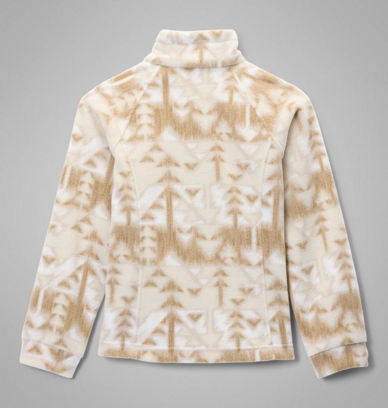 Girls' Benton Springs Printed Fleece Jacket, Color: Ancient Fossil Sketchup, image 2