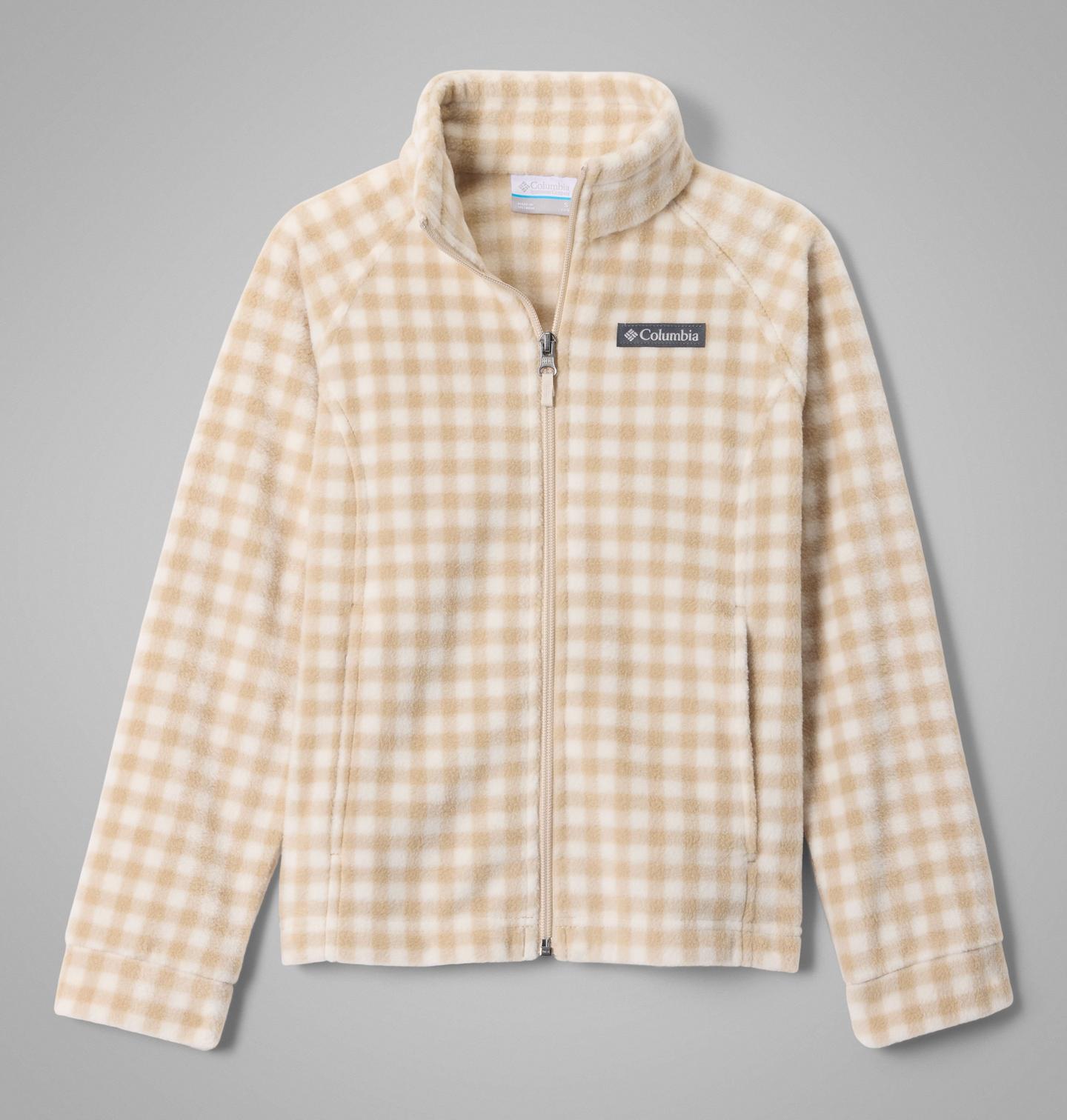 Куртка Columbia Benton Springs II Printed Fleece Jacket для девочек, цвет: В мелкую клетку, вариант 1 — фото 1