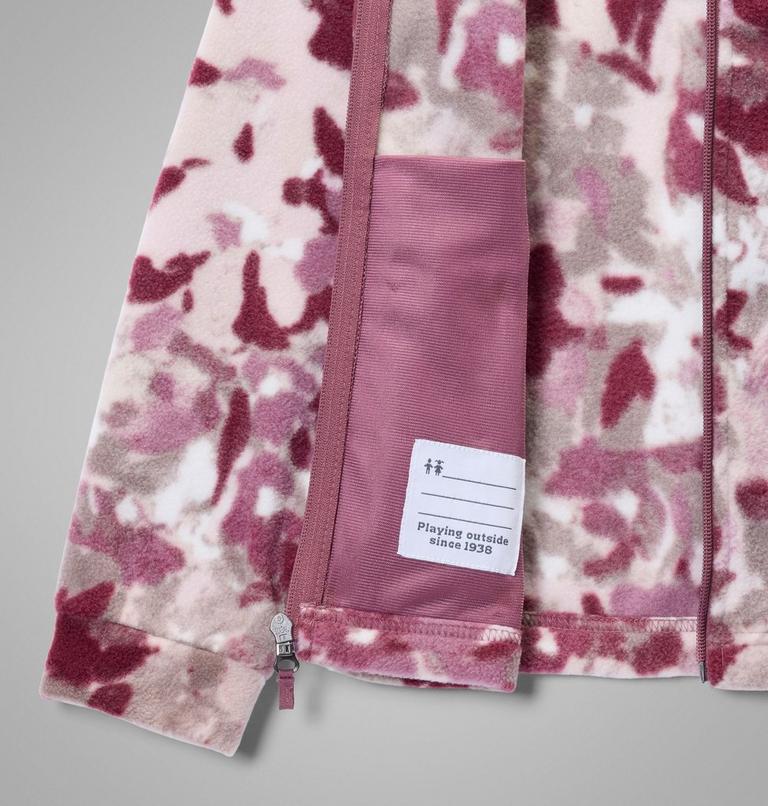 Girls' Benton Springs Printed Fleece Jacket, Color: Antique Mauve Primroses, image 3