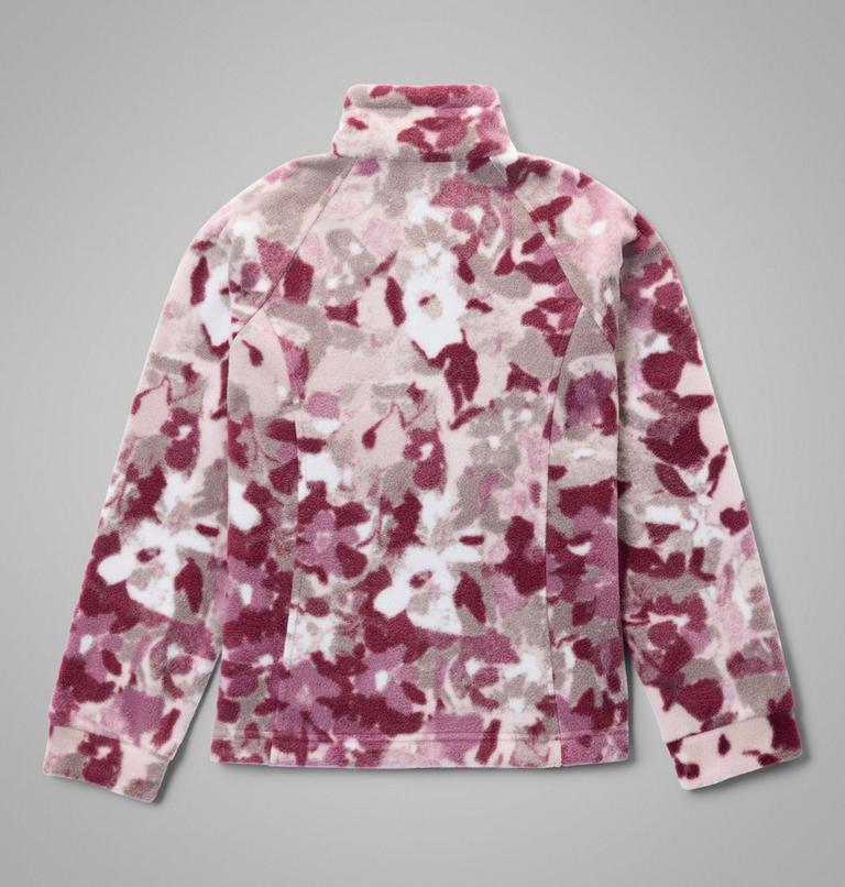 Girls' Benton Springs Printed Fleece Jacket, Color: Antique Mauve Primroses, image 2