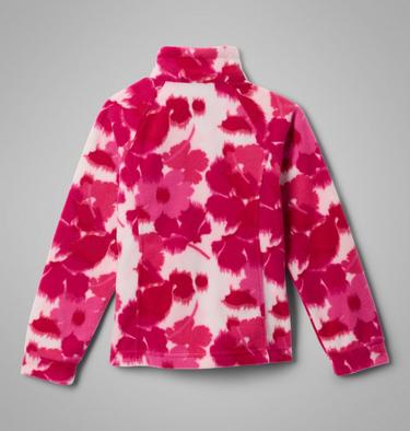 Girls' Benton Springs Printed Fleece Jacket, Color: Pink Ice Ikatbloom, image 2
