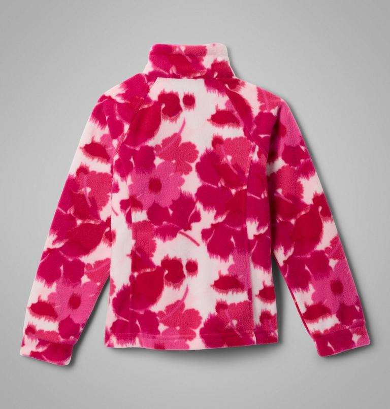 Girls' Benton Springs Printed Fleece Jacket, Color: Pink Ice Ikatbloom, image 2