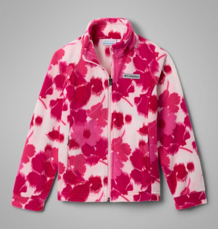 Girls' Benton Springs Printed Fleece Jacket, Color: Pink Ice Ikatbloom, image 1