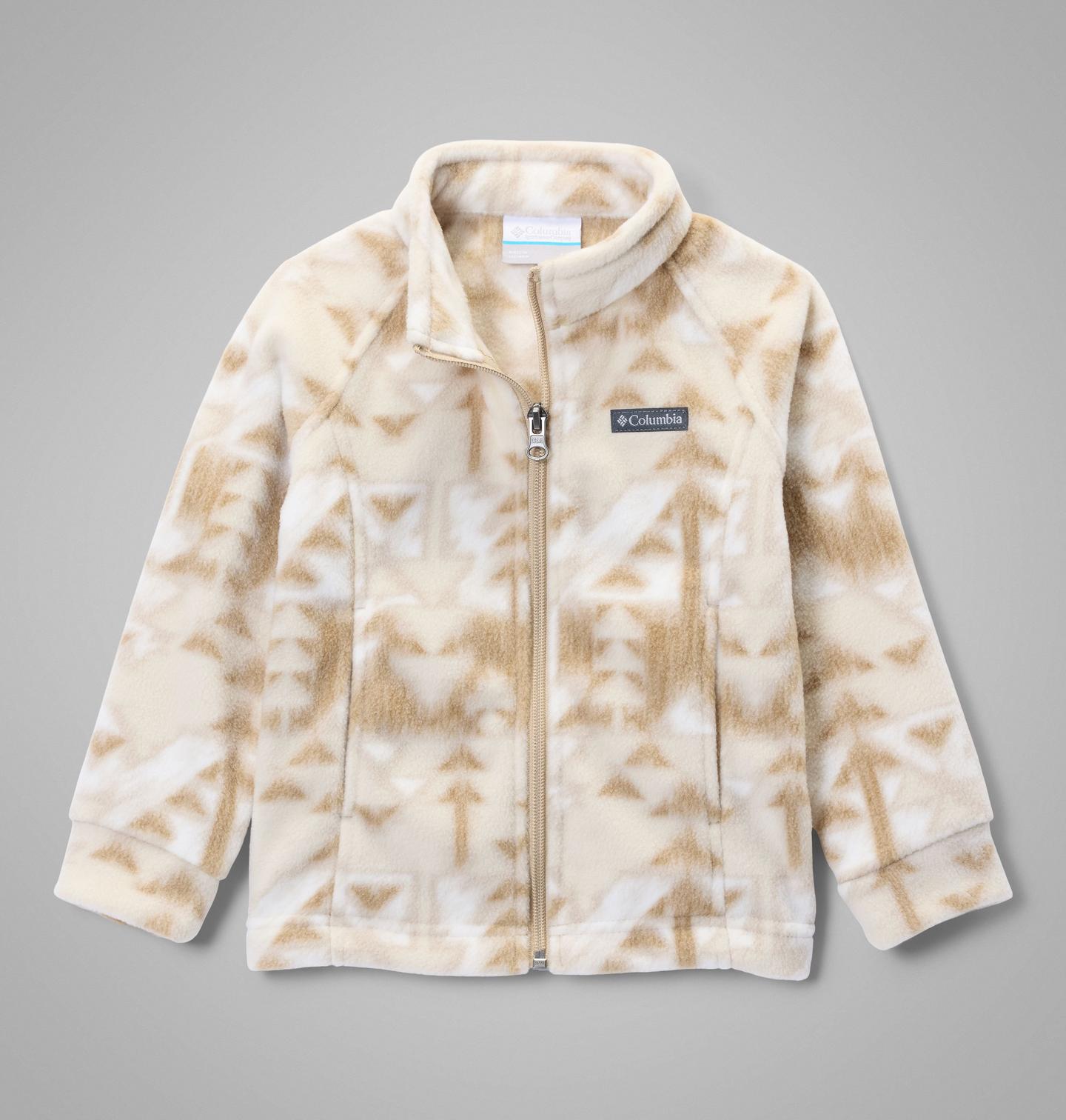 Куртка Columbia Benton Springs II Printed Fleece Jacket для девочек-малышей, цвет: Серо-бежевый, вариант 1 — фото 1