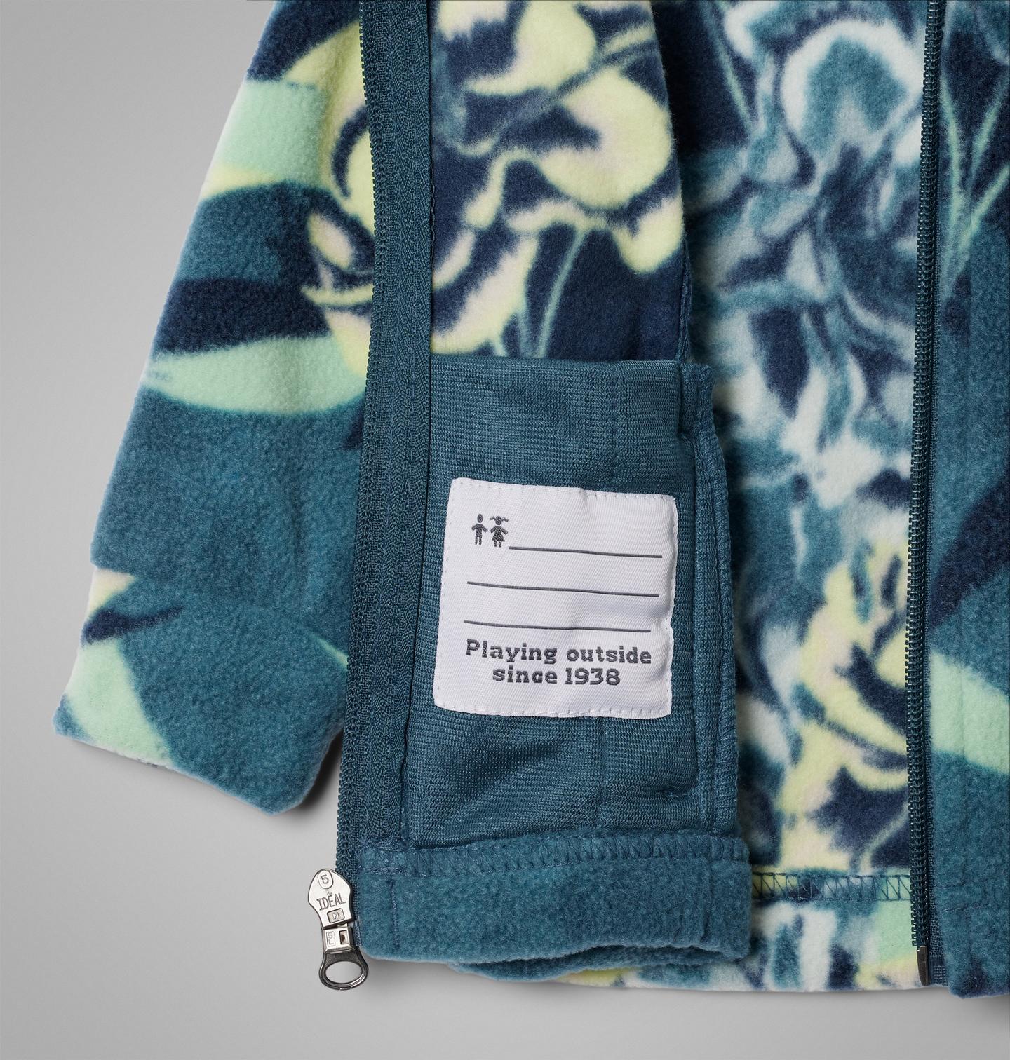 Куртка Columbia Benton Springs II Printed Fleece для девочек-малышей, цвет: Синий — фото 3
