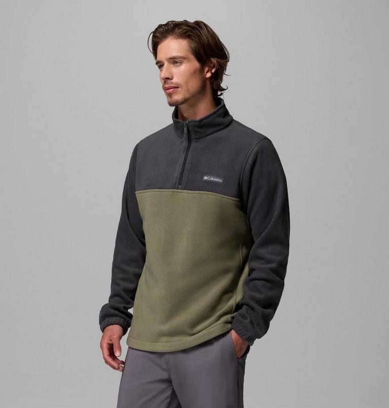 Forro polar con media cremallera Steens Mountain para hombre, Color: Shark, Stone Green, image 4