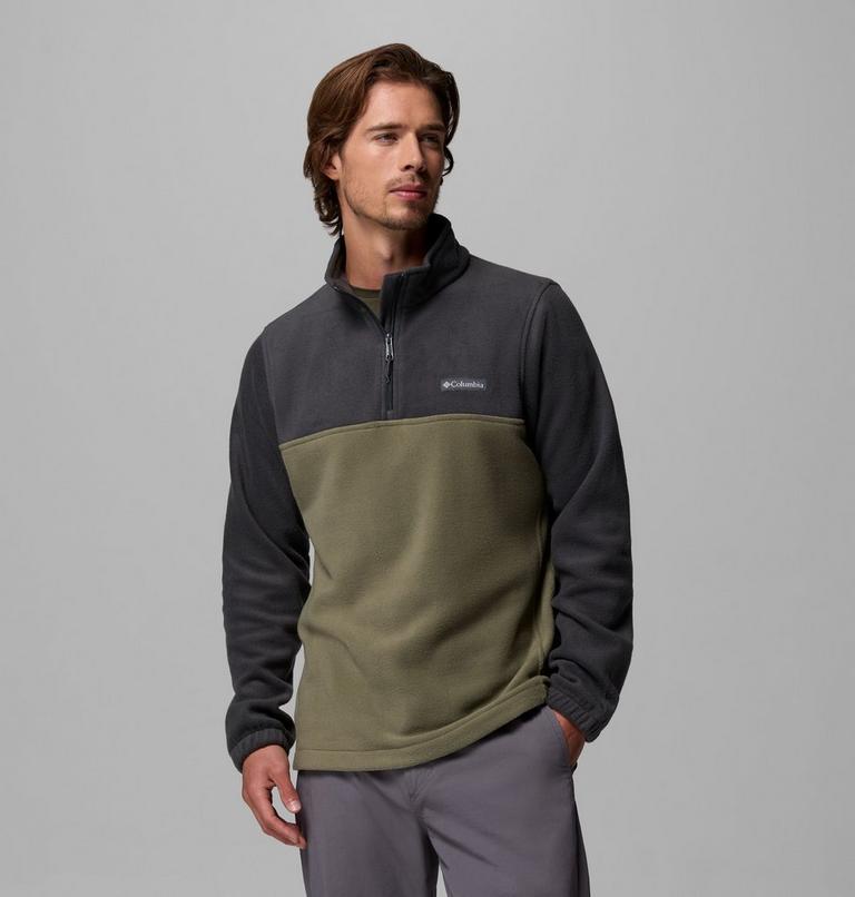 Forro polar con media cremallera Steens Mountain para hombre, Color: Shark, Stone Green, image 1