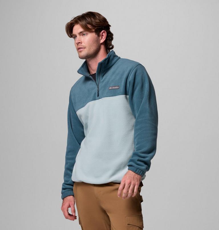 Men's Steens Mountain Half Zip Fleece, Color: Everblue, Crushed Blue, image 4