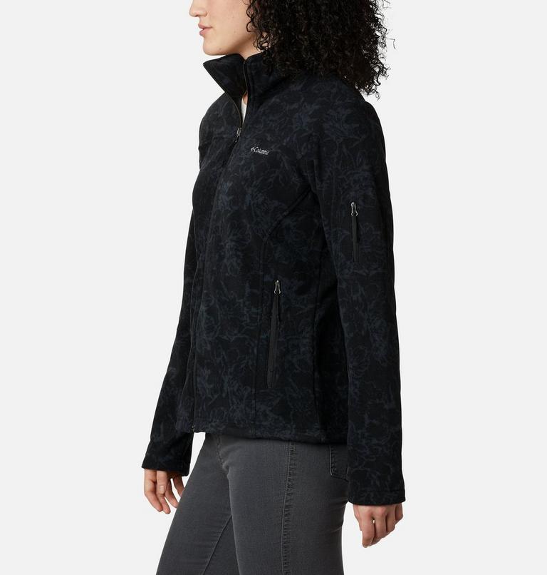 Women's Fast Trek Printed Jkt, Color: Black Brushstroke Floral, image 3