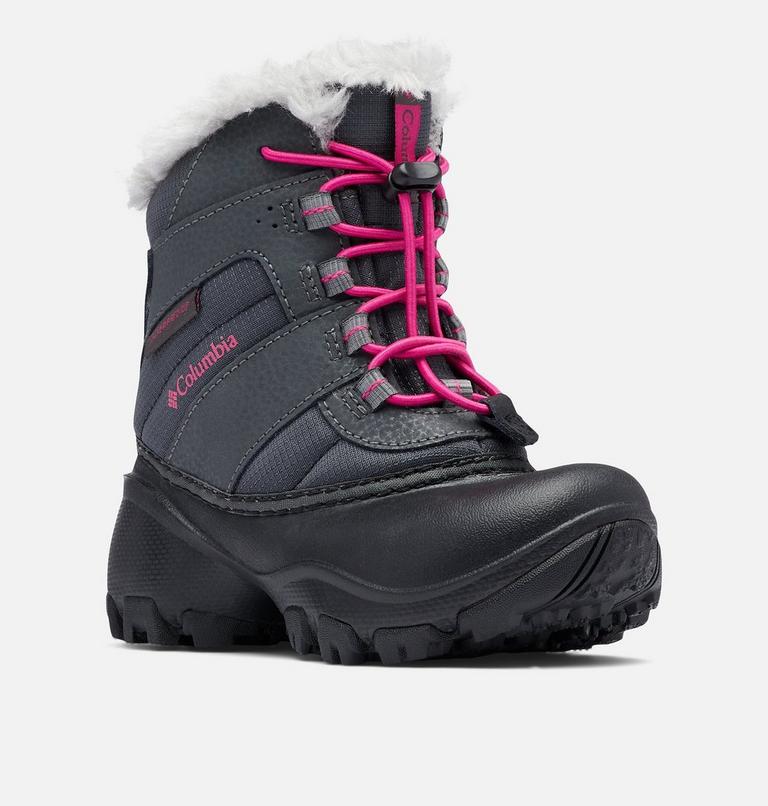 Little Kids' Rope Tow III Waterproof Boot, Color: Dark Grey, Haute Pink, image 2