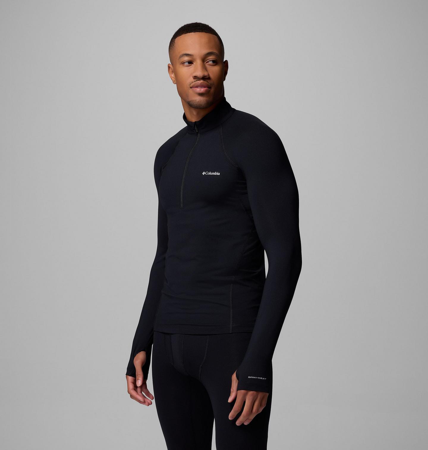 Мужской термо-лонгслив Columbia Omni-Heat Midweight на молнии 1/2, цвет: Чёрный — фото 3