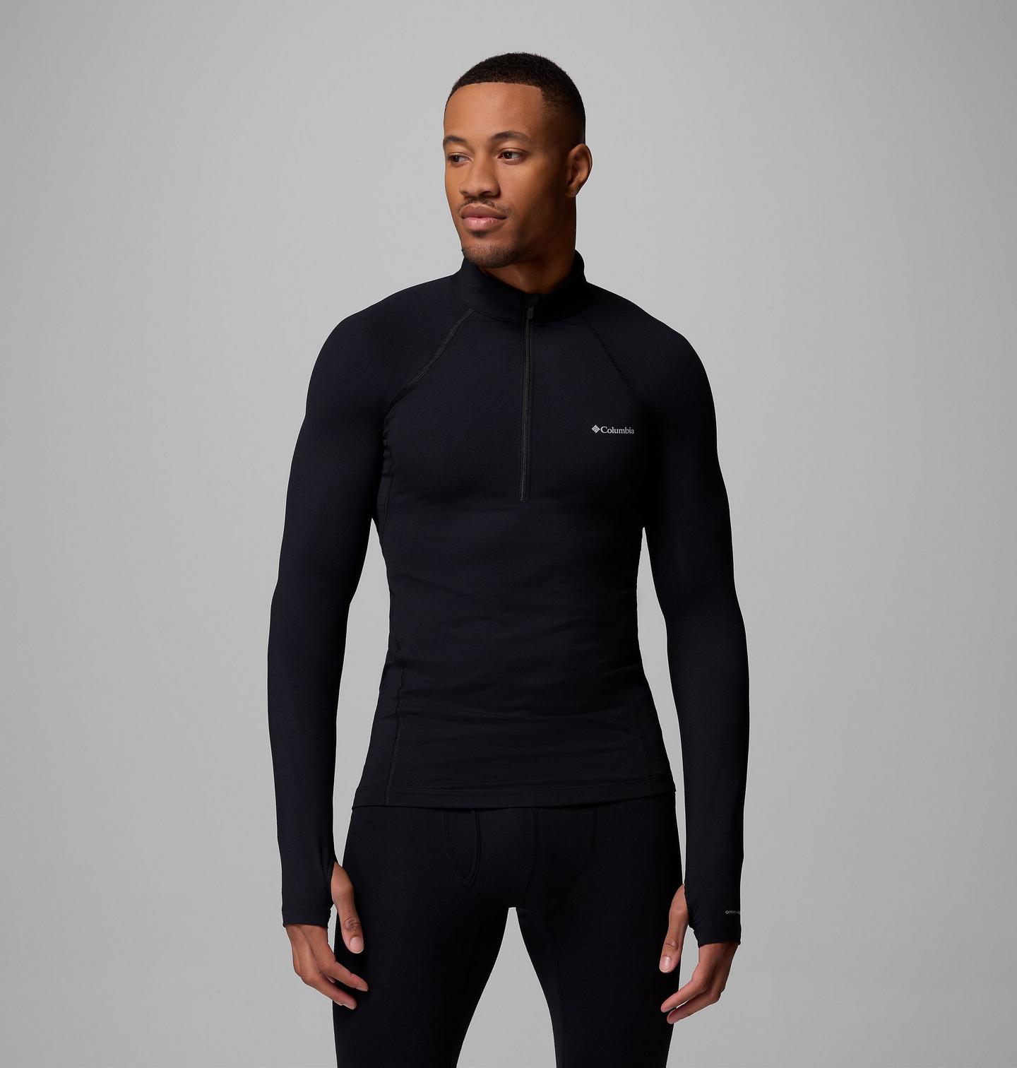 Мужской термо-лонгслив Columbia Omni-Heat Midweight на молнии 1/2, цвет: Чёрный — фото 1