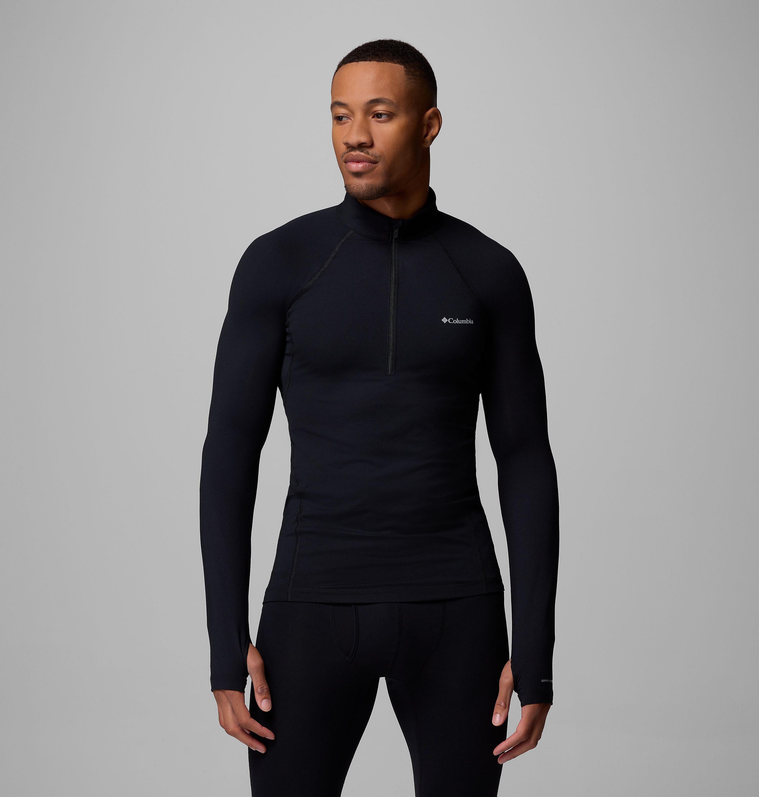 Columbia Sportswear Men's Black Columbia - ’S Omni-Heat™ Midweight Half Zip Baselayer - Large