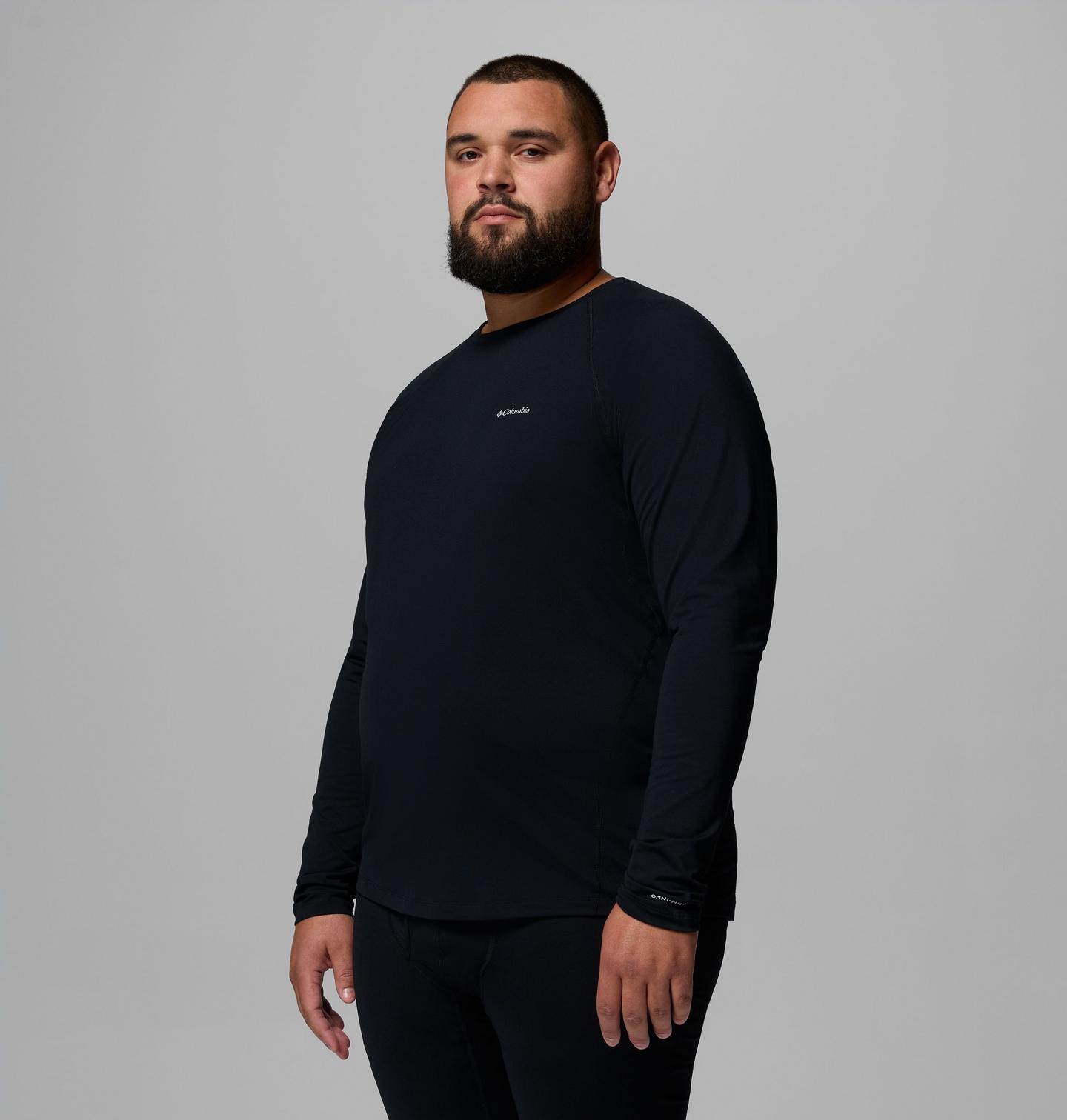 Мужской термо-лонгслив Columbia Omni-Heat Midweight Baselayer, большие размеры, цвет: Чёрный — фото 3