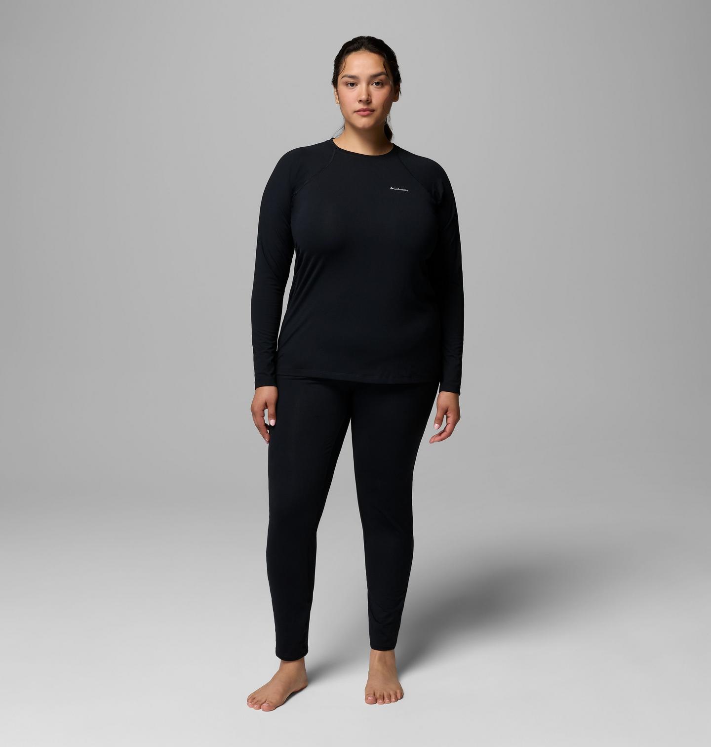 Женский термо-лонгслив Columbia Omni-Heat Midweight Baselayer, большие размеры, цвет: Чёрный — фото 2