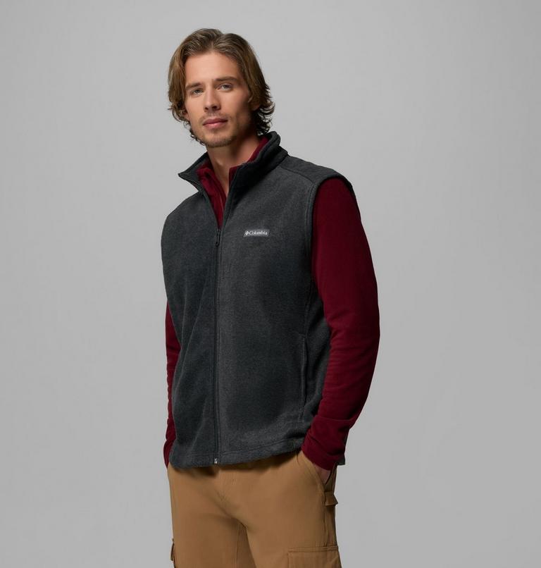 Men's Steens Mountain Fleece Gilet, Color: Charcoal Heather, image 4