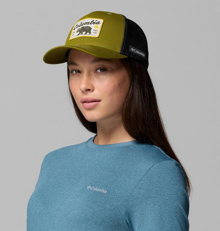 Unisex Columbia Mesh Snap Back Hat, Color: Mossy Green, PNW Bear, image 5