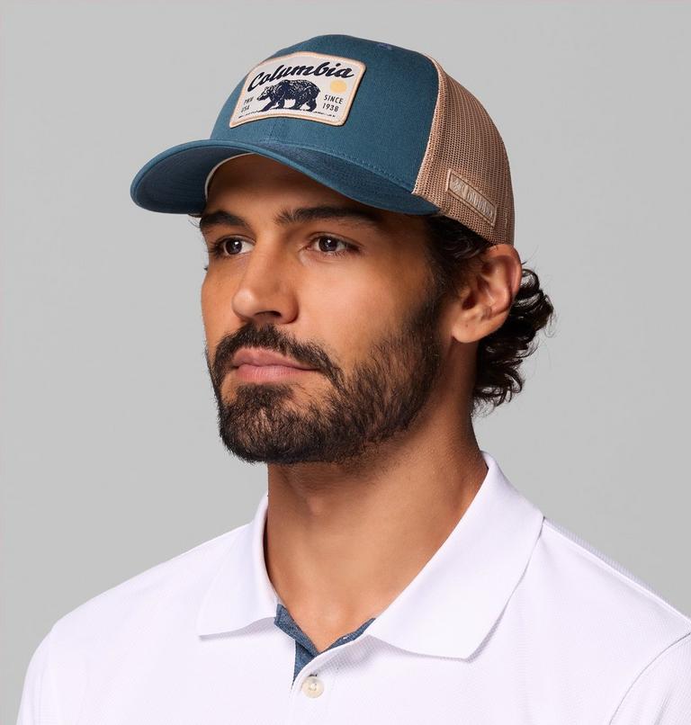 Unisex Columbia Mesh Snap Back Hat, Color: Everblue, PNW Bear, image 3