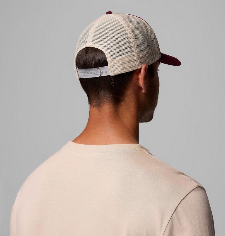 Unisex Columbia Mesh Snap Back Hat, Color: Rich Wine, Circular Landscape, image 4