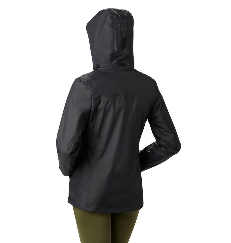 Women's Pouration Waterproof Jacket, Color: Black, image 2