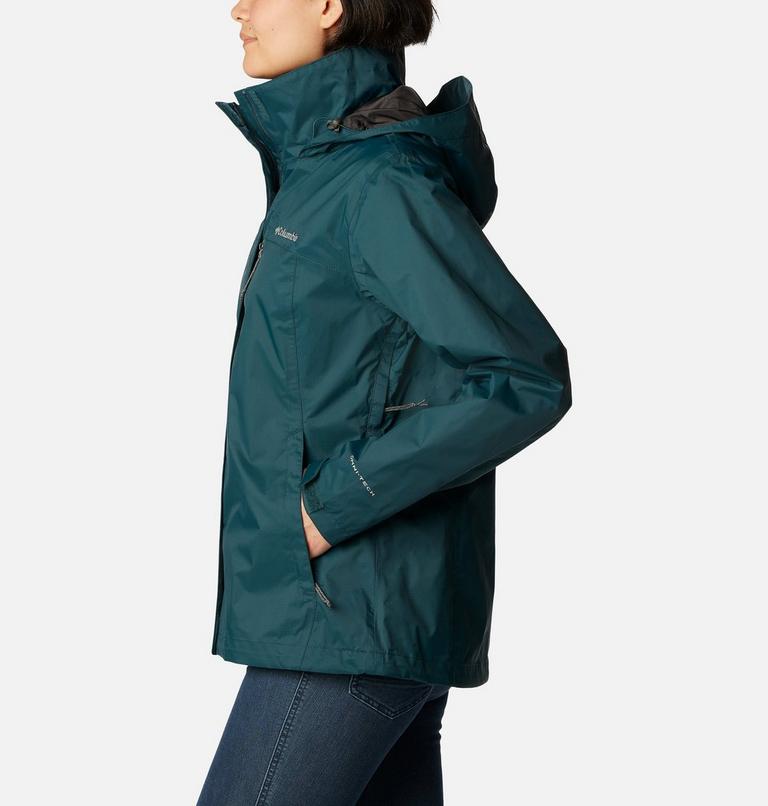 Women's Pouration Rain Jacket, Color: Night Wave, image 3