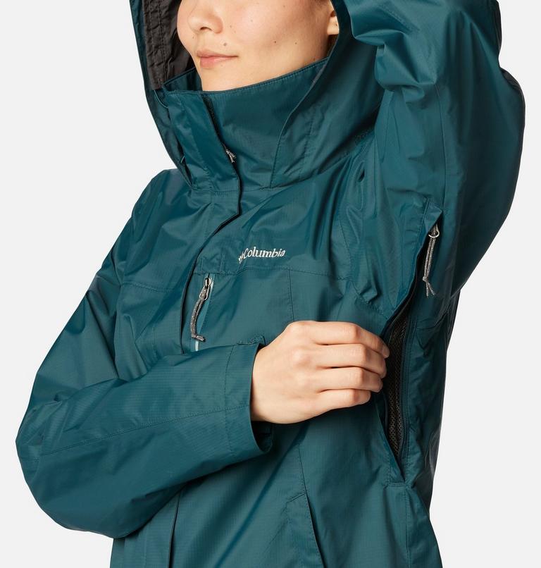 Women's Pouration Rain Jacket, Color: Night Wave, image 7