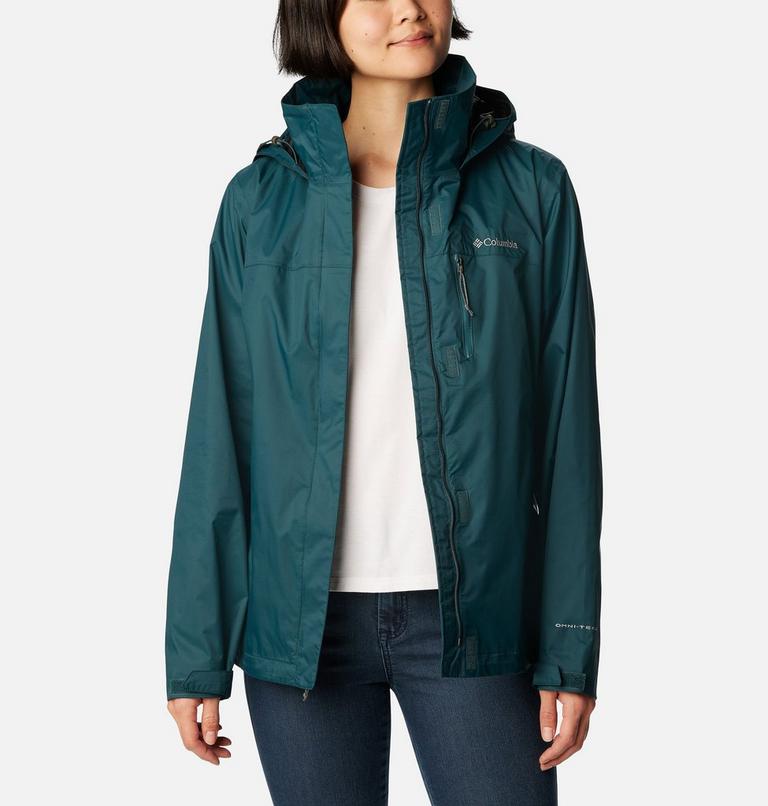 Women's Pouration Rain Jacket, Color: Night Wave, image 10