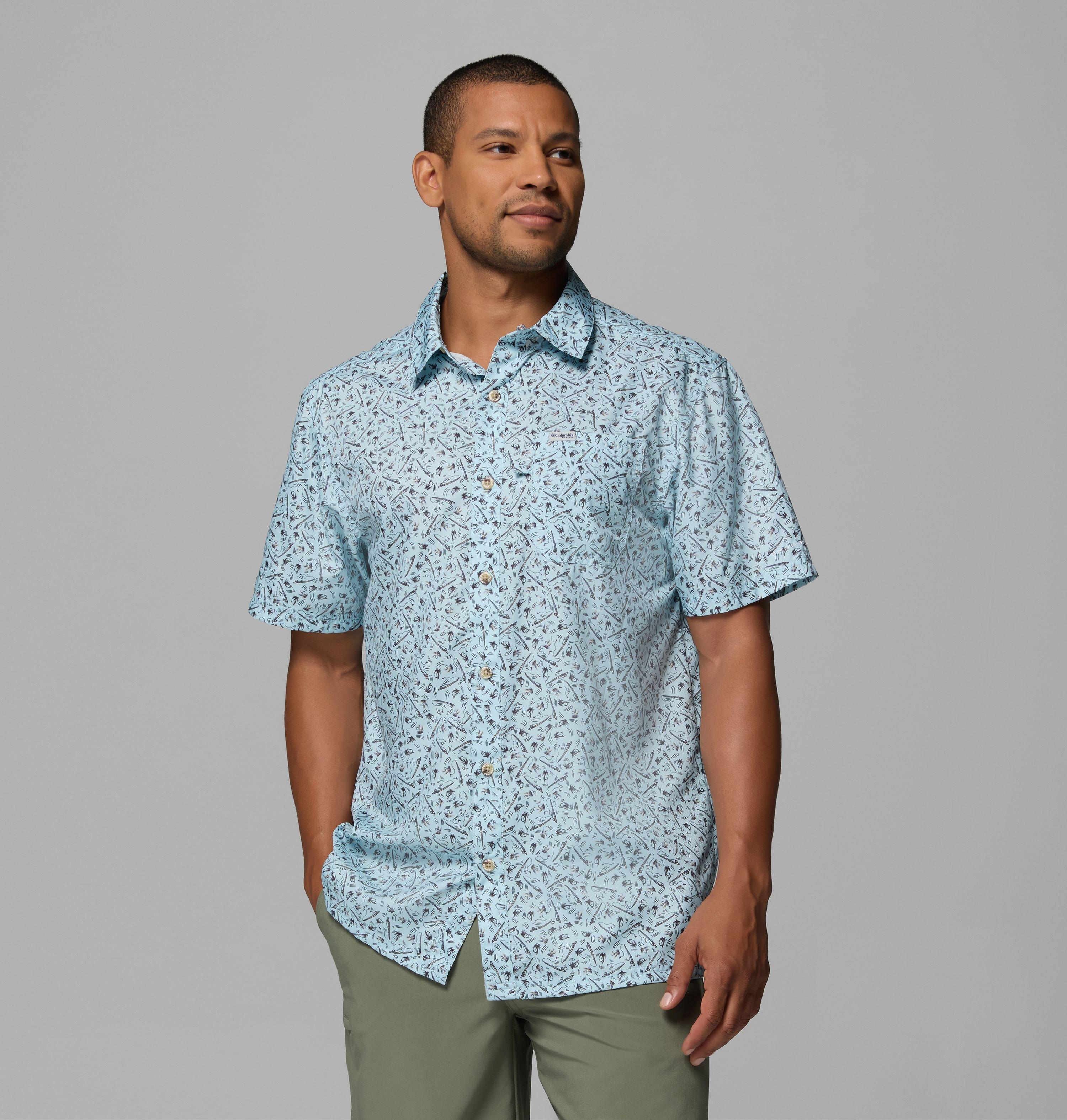 Men's Super Slack Tide Short Sleeve Printed Button Up Camp Shirt