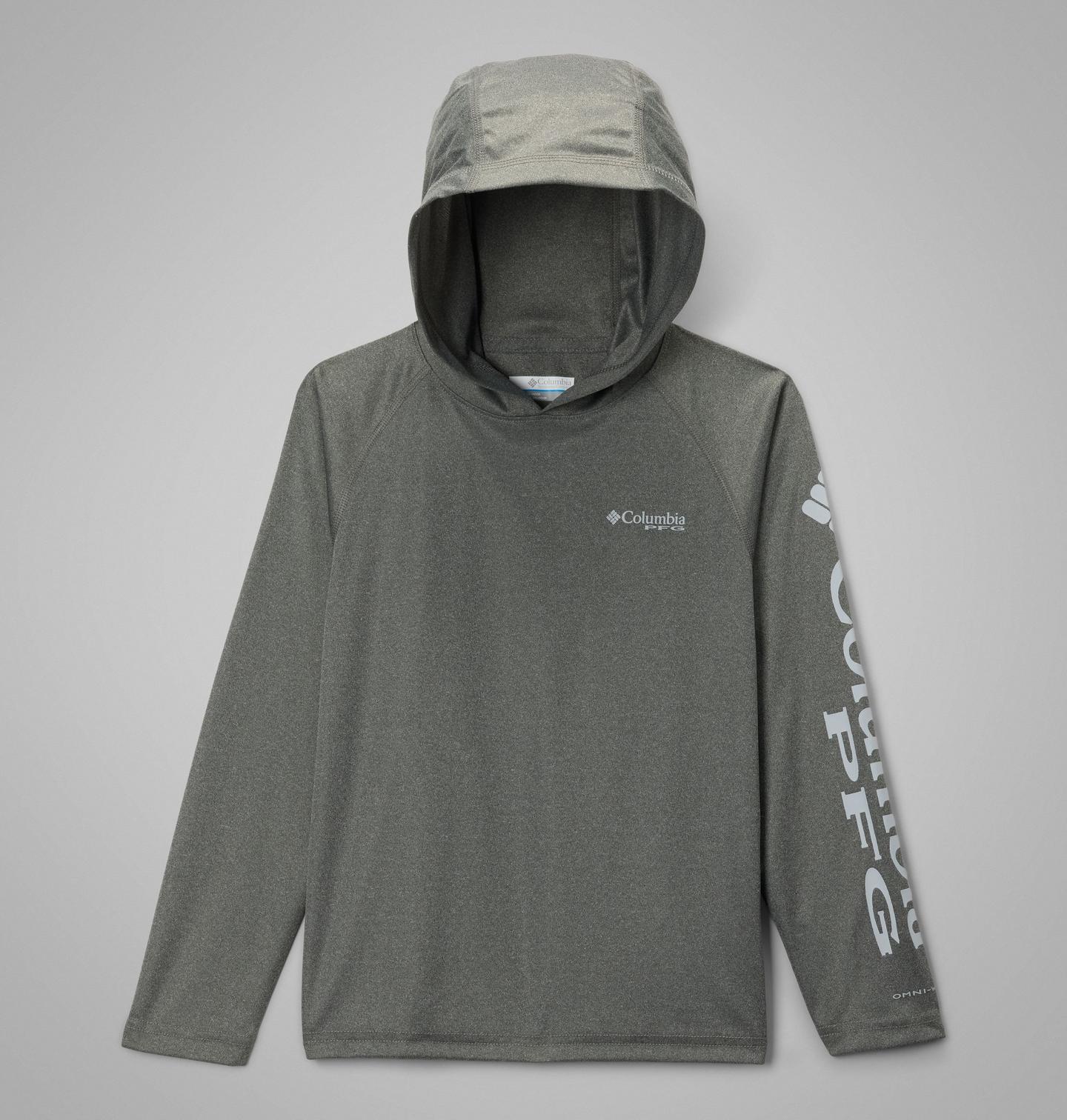 Детское худи Columbia PFG Terminal Tackle, цвет: Графитовый / Серый — фото 1