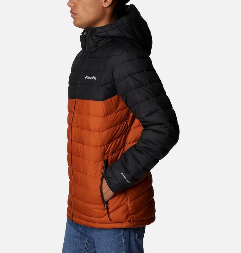 Men’s Powder Lite Hooded Insulated Jacket - 2023 COLLECTION, Color: Warm Copper, Black, image 3