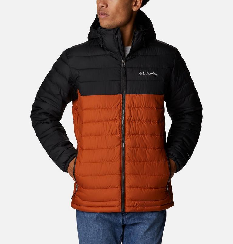 Men’s Powder Lite Hooded Insulated Jacket - 2023 COLLECTION, Color: Warm Copper, Black, image 1