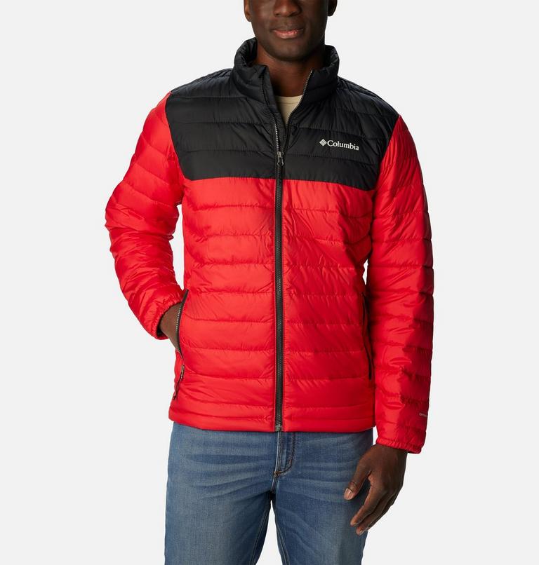 Men&rsquo;s Powder Lite Jacket, Color: Mountain Red, Black, image 1