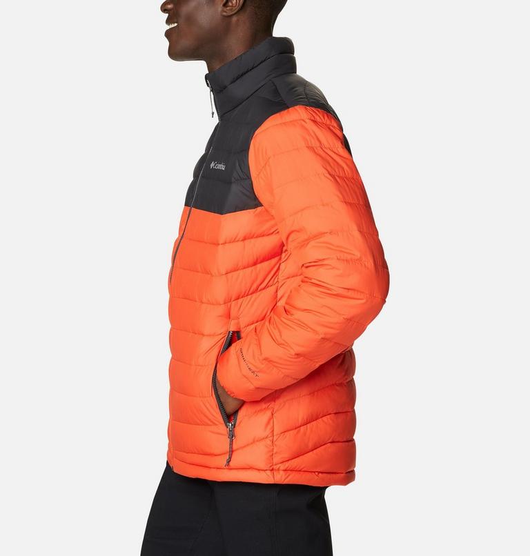 Men’s Powder Lite Insulated Jacket, Color: Red Quartz, Shark, image 3