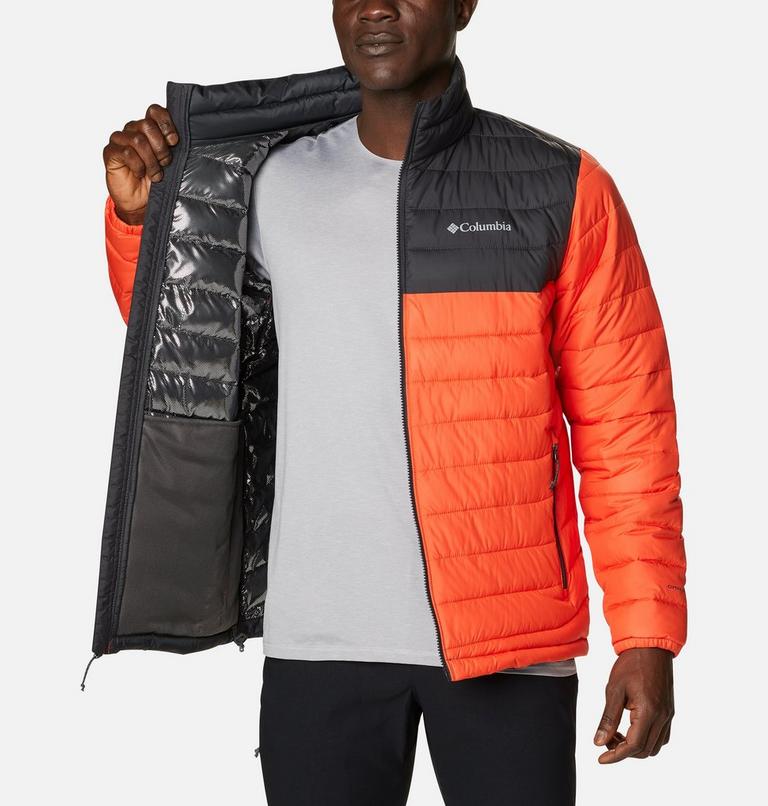 Men’s Powder Lite Insulated Jacket, Color: Red Quartz, Shark, image 5