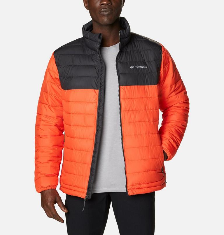 Men’s Powder Lite Insulated Jacket, Color: Red Quartz, Shark, image 1
