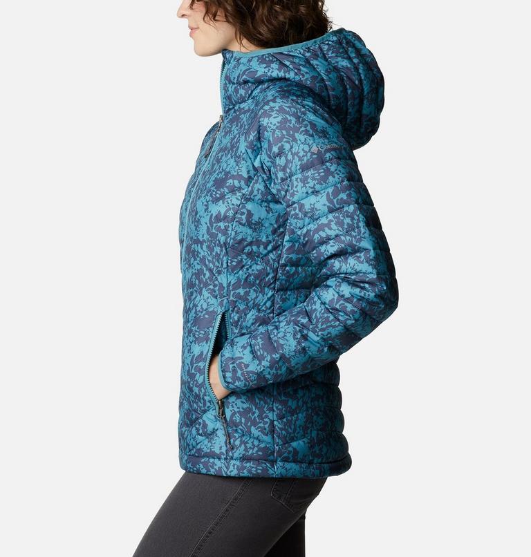 Women’s Powder Lite Insulated Hooded Jacket - 2023 COLLECTION, Color: Canyon Blue Florescence Print, image 3