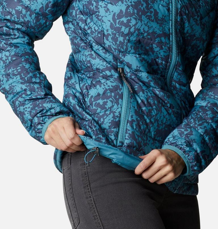 Women’s Powder Lite Insulated Hooded Jacket - 2023 COLLECTION, Color: Canyon Blue Florescence Print, image 6