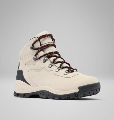 Women's Newton Ridge Plus Waterproof Amped Hiking Boot, Color: Cloud Grey, Poppy Red, image 3
