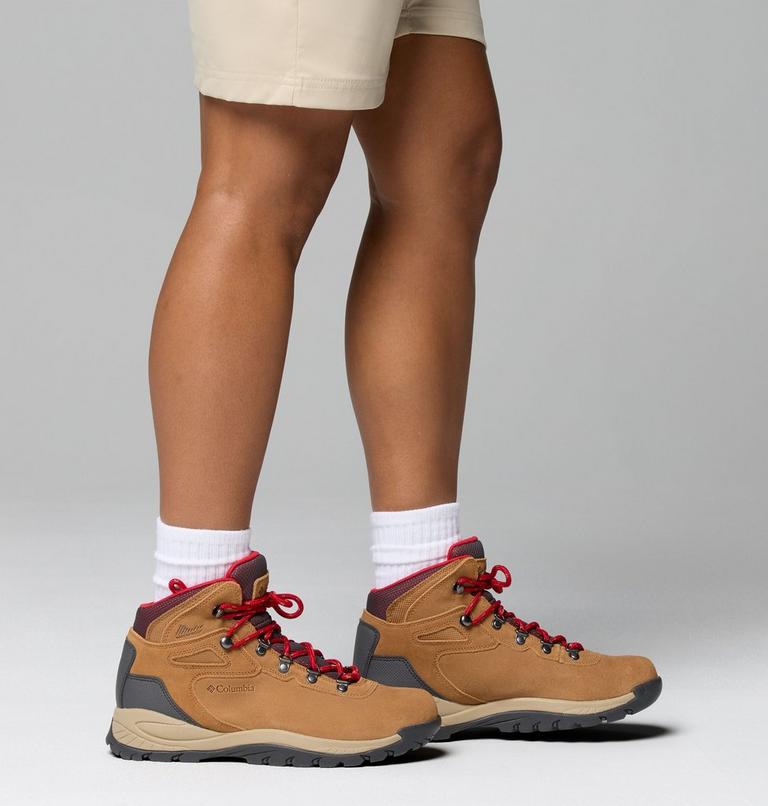 Women's Newton Ridge Plus Waterproof Amped Hiking Boot, Color: Elk, Mountain Red, image 10