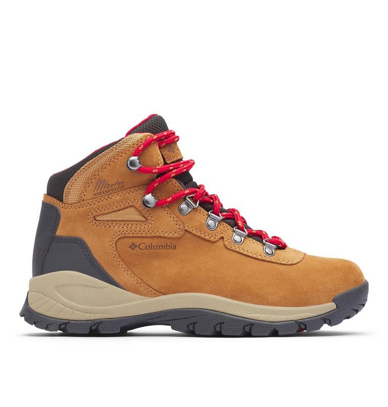 Women's Newton Ridge Plus Waterproof Amped Hiking Boot, Color: Elk, Mountain Red, image 1