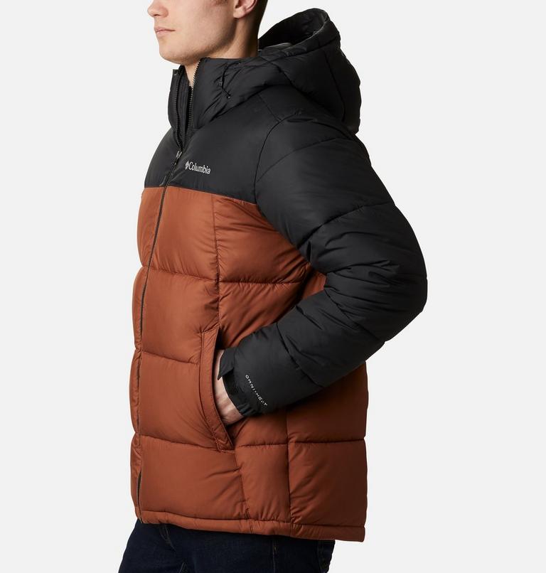 Chaqueta de plumón con capucha Pike Lake para hombre, Color: Dark Amber, Black, image 3