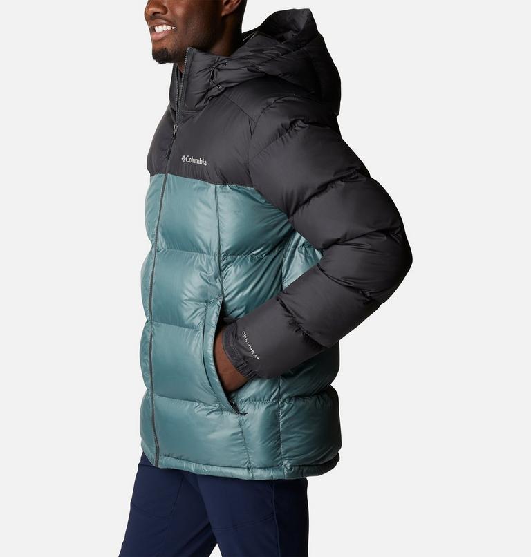 Men's Pike Lake Hooded Down Jacket, Color: Metal Shiny, Shark, image 3