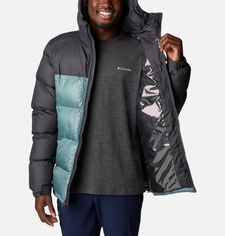 Men's Pike Lake Hooded Down Jacket, Color: Metal Shiny, Shark, image 5