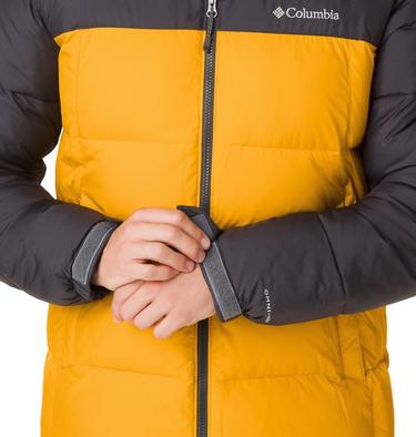Men's Pike Lake Hooded Down Jacket, Color: Golden Yellow, Shark, image 4