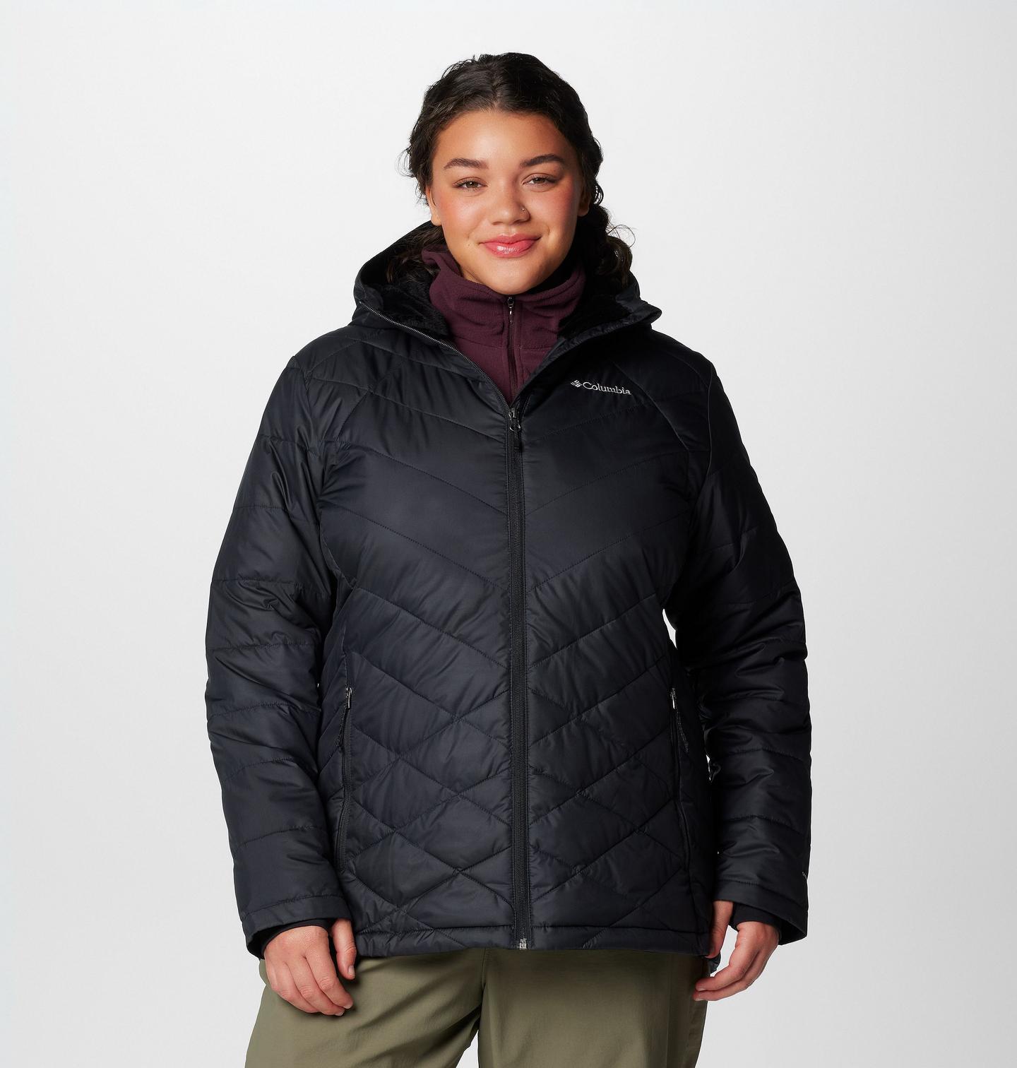 Женская куртка Columbia Heavenly Hooded Jacket - Plus Size, цвет: Чёрный — фото 1