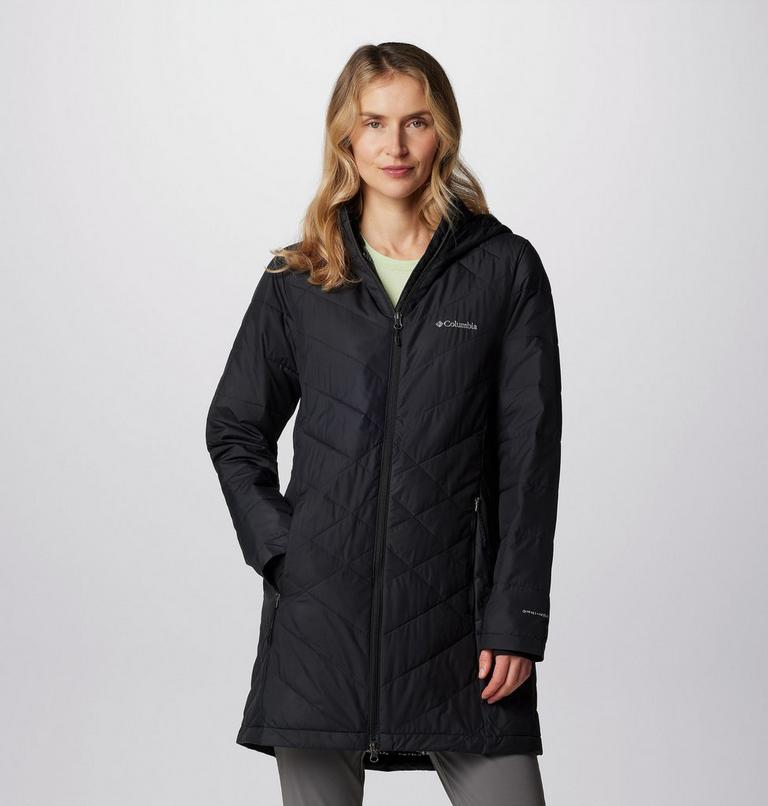 Women's Heavenly Long Hooded Insulated Jacket, Color: Black, image 1