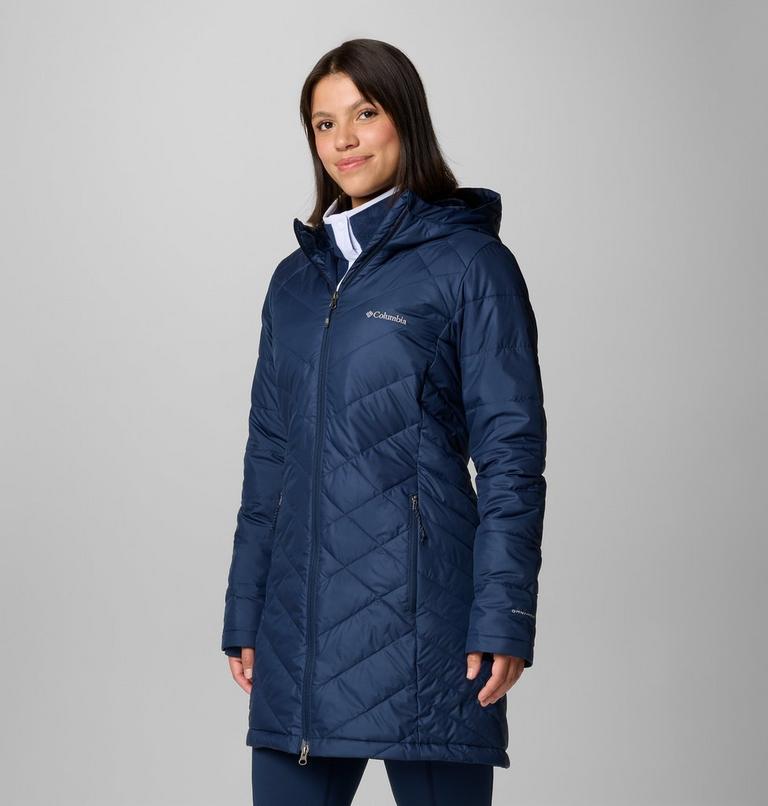 Women's Heavenly Long Hooded Insulated Jacket, Color: Collegiate Navy, image 4