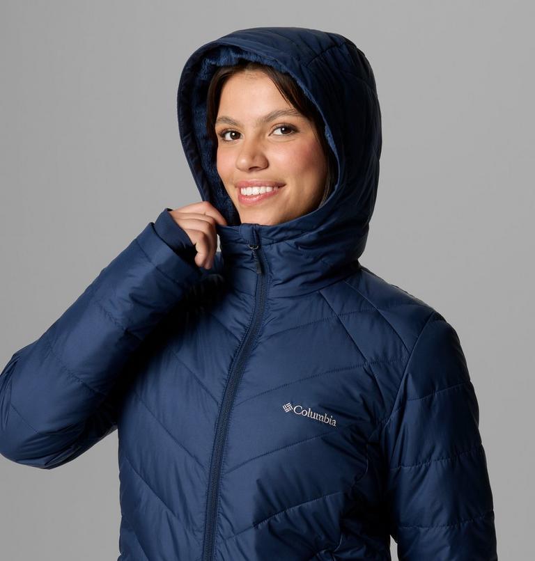 Women's Heavenly Long Hooded Insulated Jacket, Color: Collegiate Navy, image 5